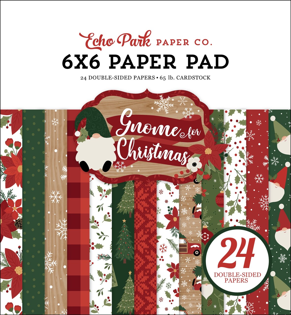 Echo Park Double-Sided Paper Pad 6"X6" 24/Pkg-Gnome For Christmas